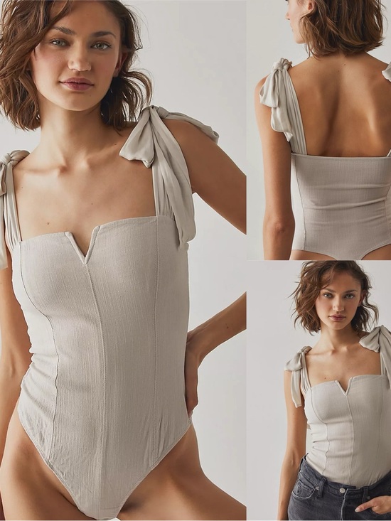 Intimately By Free People Tops - Intimately By Free People Renfaire Corset Inspired Tie Shoulder Lola Body Suit